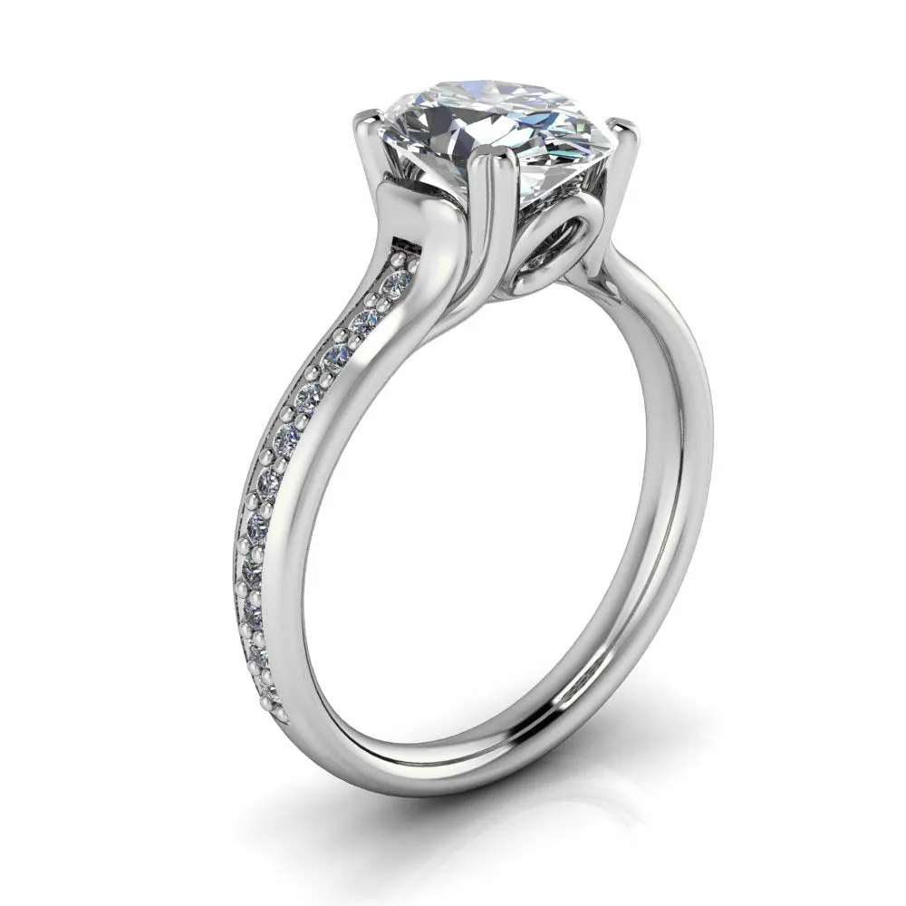 Oval Center Engagement Ring - Ella