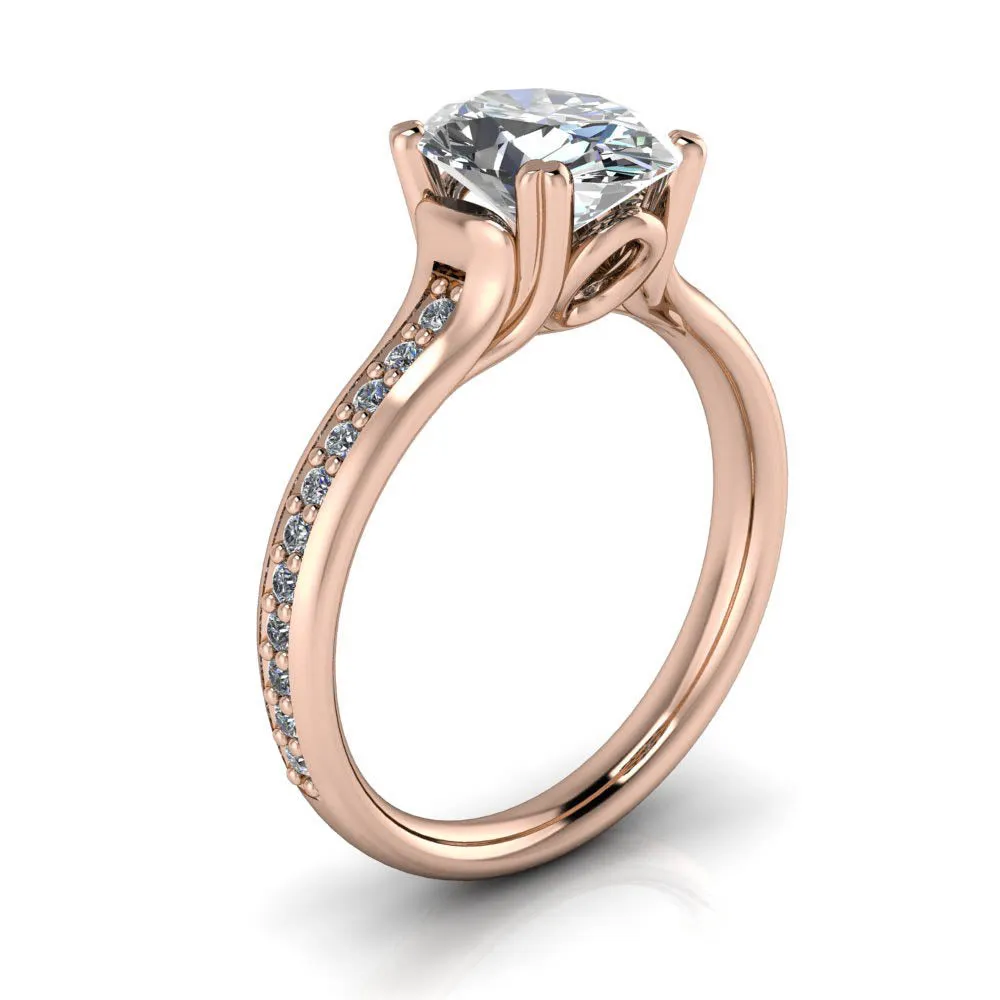 Oval Center Engagement Ring - Ella