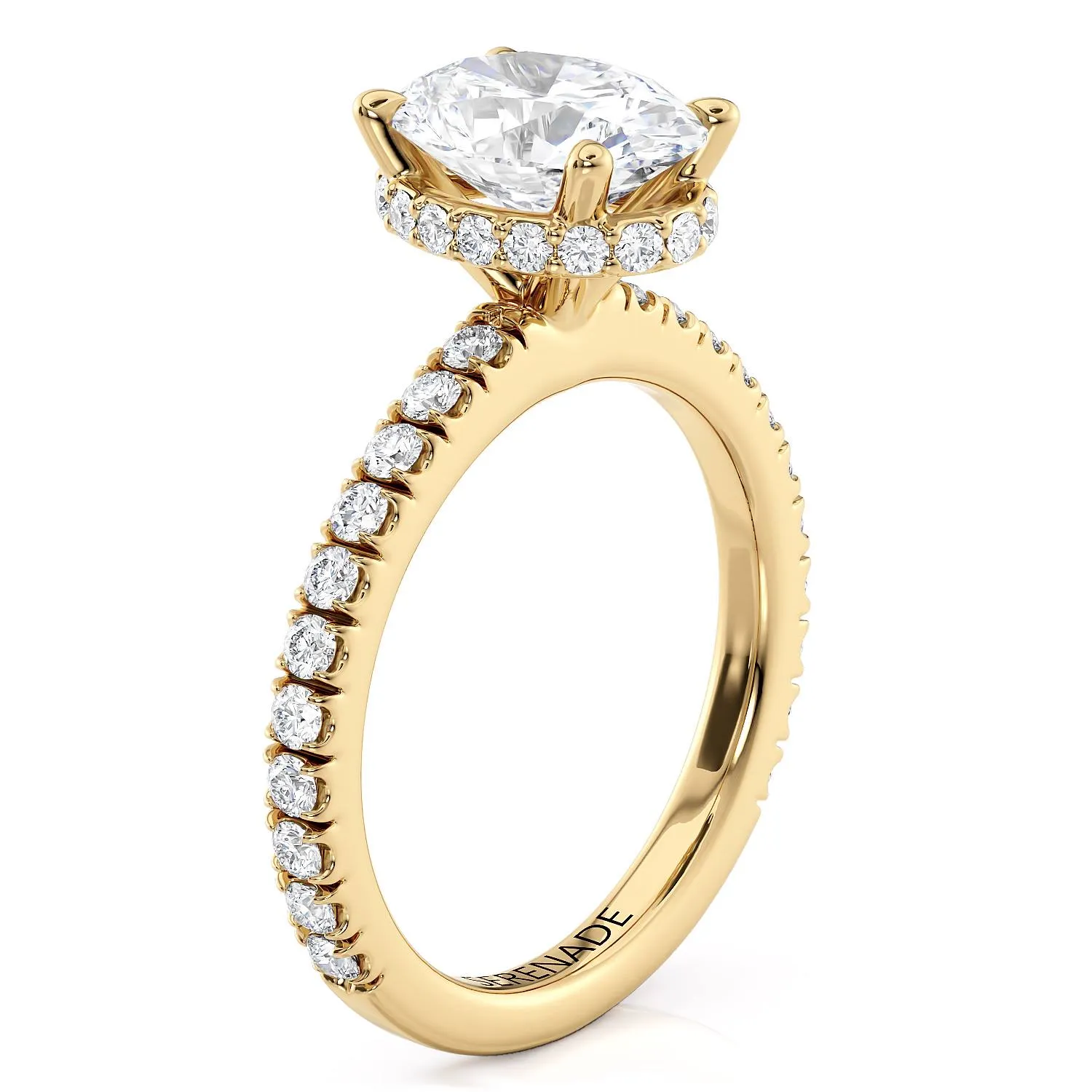 Oval Hidden Halo Diamond Setting   - Aussie