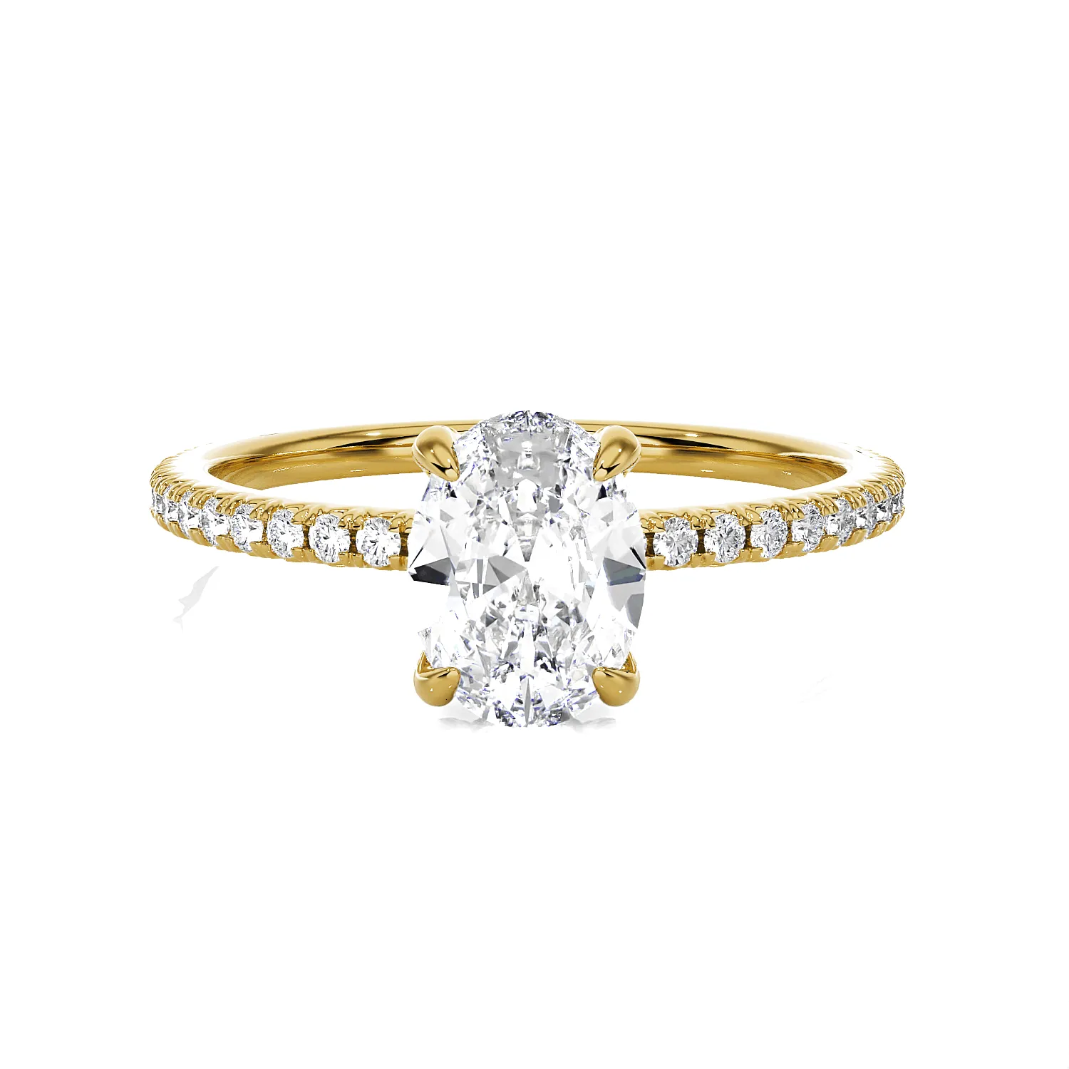 Oval Lab Grown Diamond Side Stone Engagement Ring