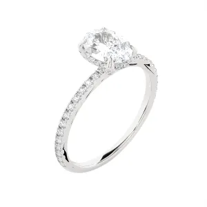 Oval Lab Grown Diamond Side Stone Engagement Ring