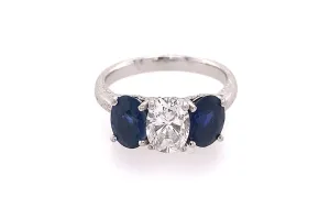 Oval Sapphire & Diamond Pre-Set Engagement Ring