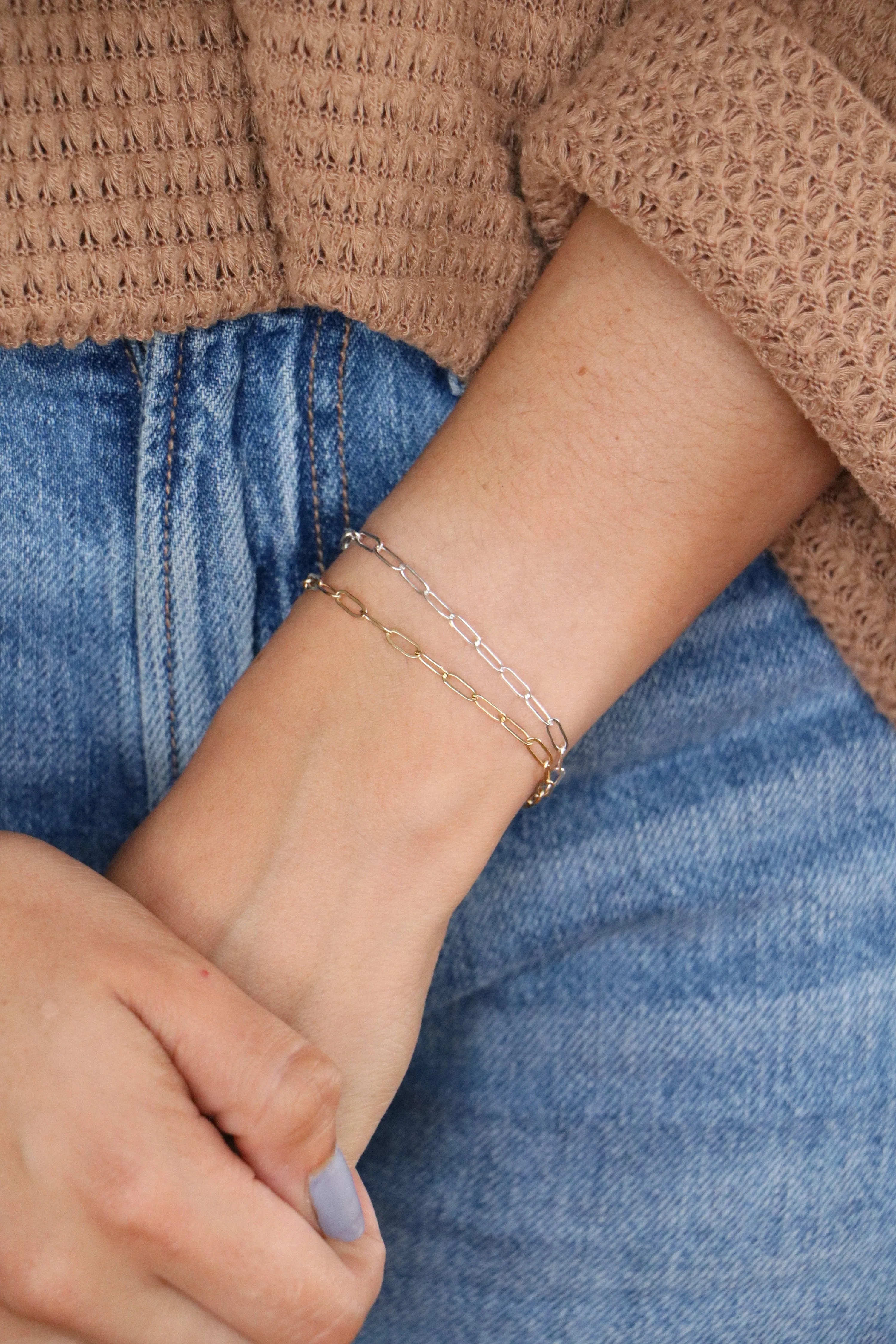 paperclip chain bracelet {silver or gold}