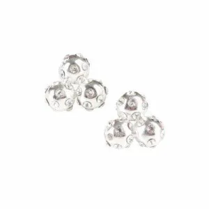 Par 3 Silver Crystal Cluster Earrings (Best Seller)