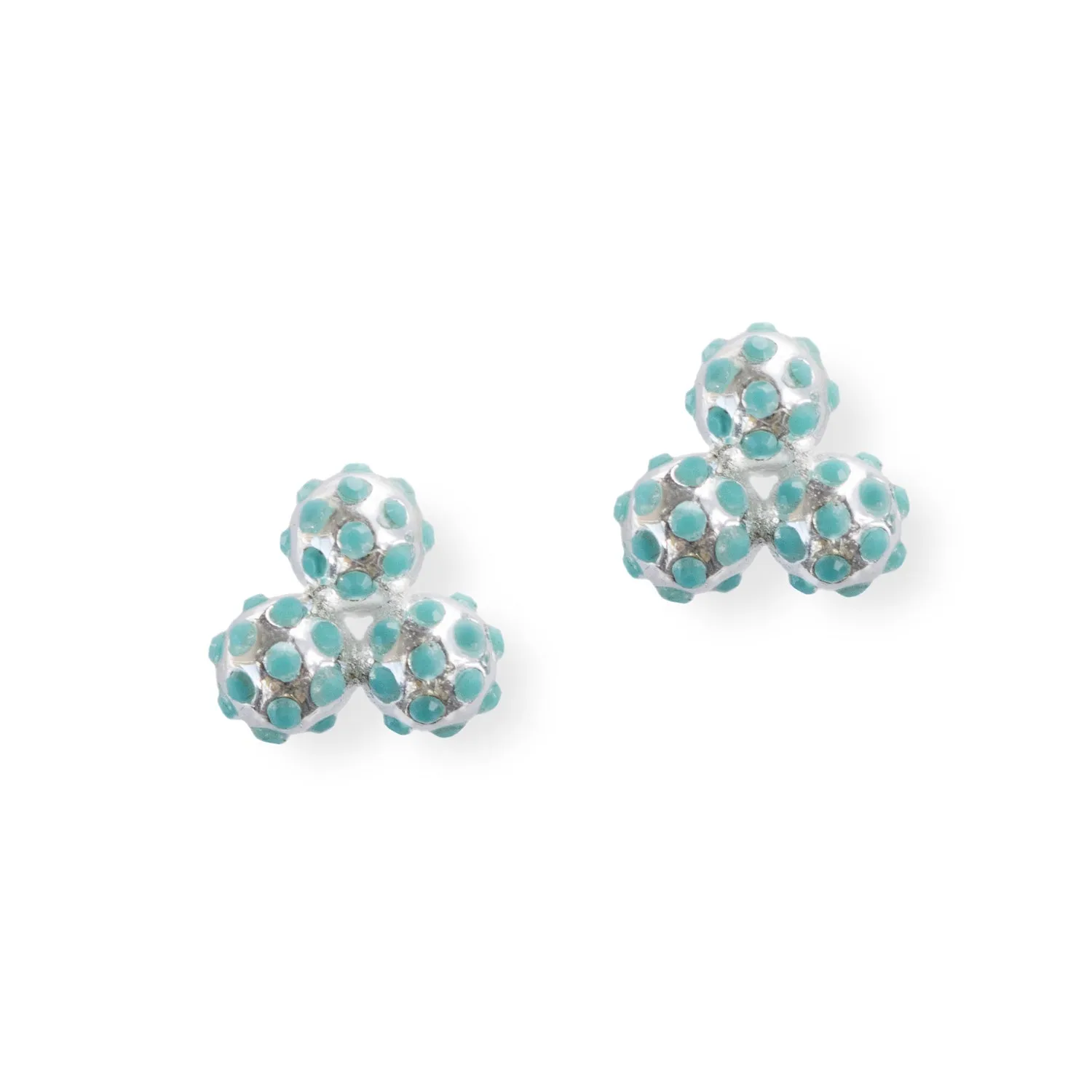 Par 3 Turquoise and Silver Cluster Earrings