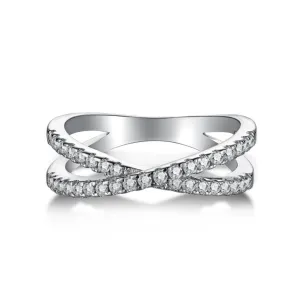 Pave Crossover Eternity Ring