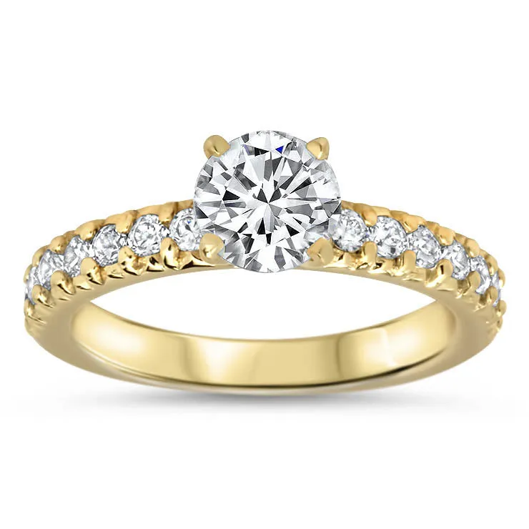 Pave Set Diamond Band Engagement Ring - Ang