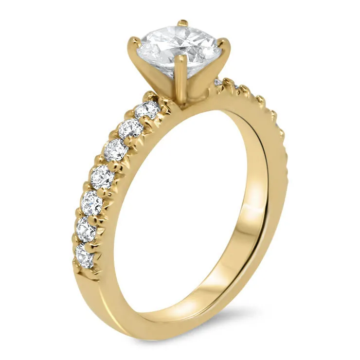 Pave Set Diamond Band Engagement Ring - Ang