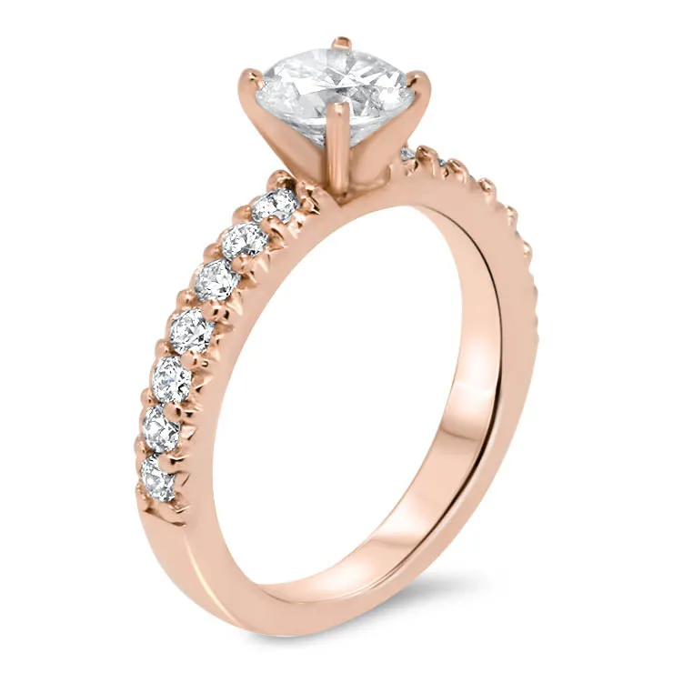 Pave Set Diamond Band Engagement Ring - Ang