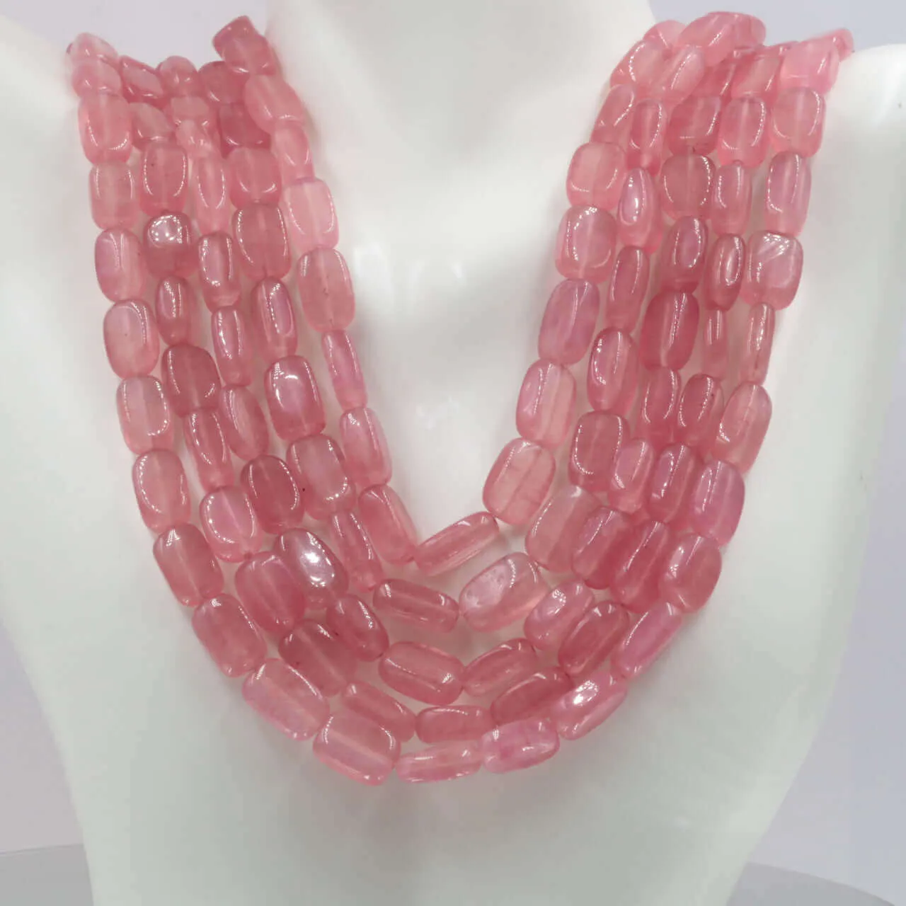 Peachy Quartz Multi-Strand Necklace Peach quartz Necklace Natural Peach quartz Morganite pink Quartz Morganite quartz necklace SKU:6142669