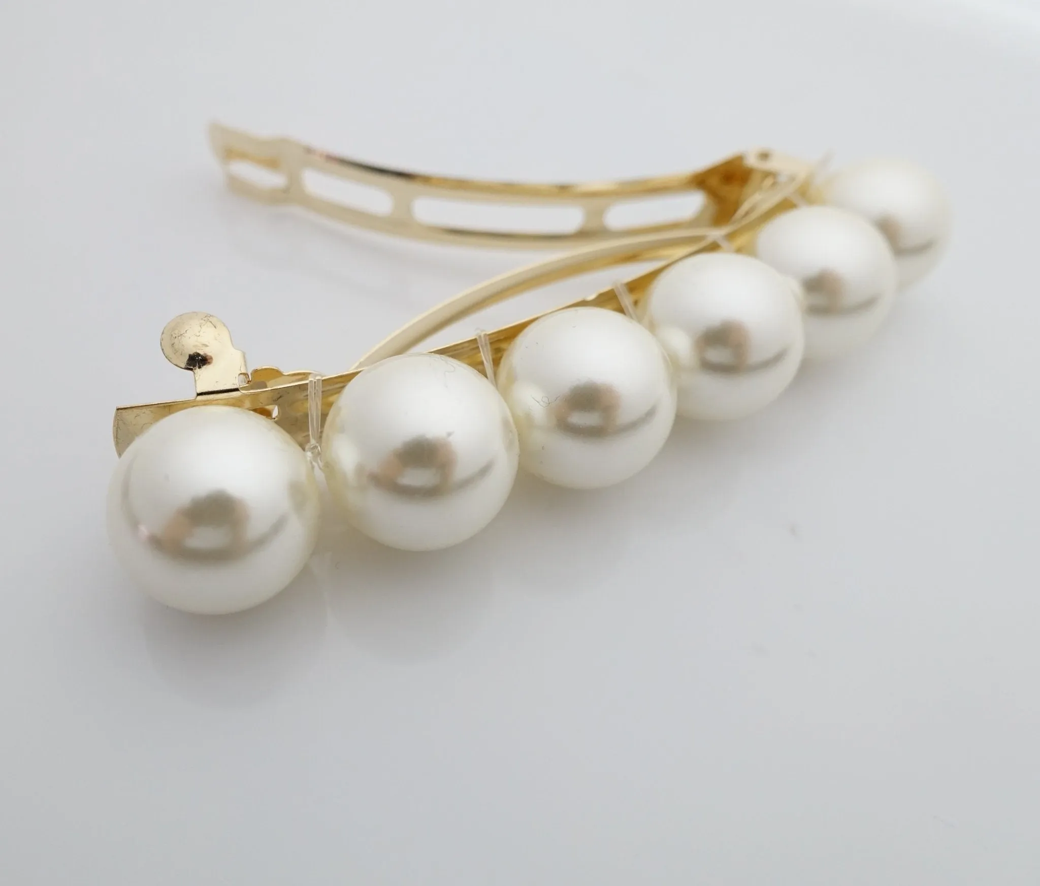 Pearl beaded french hair barrette women hair accessory