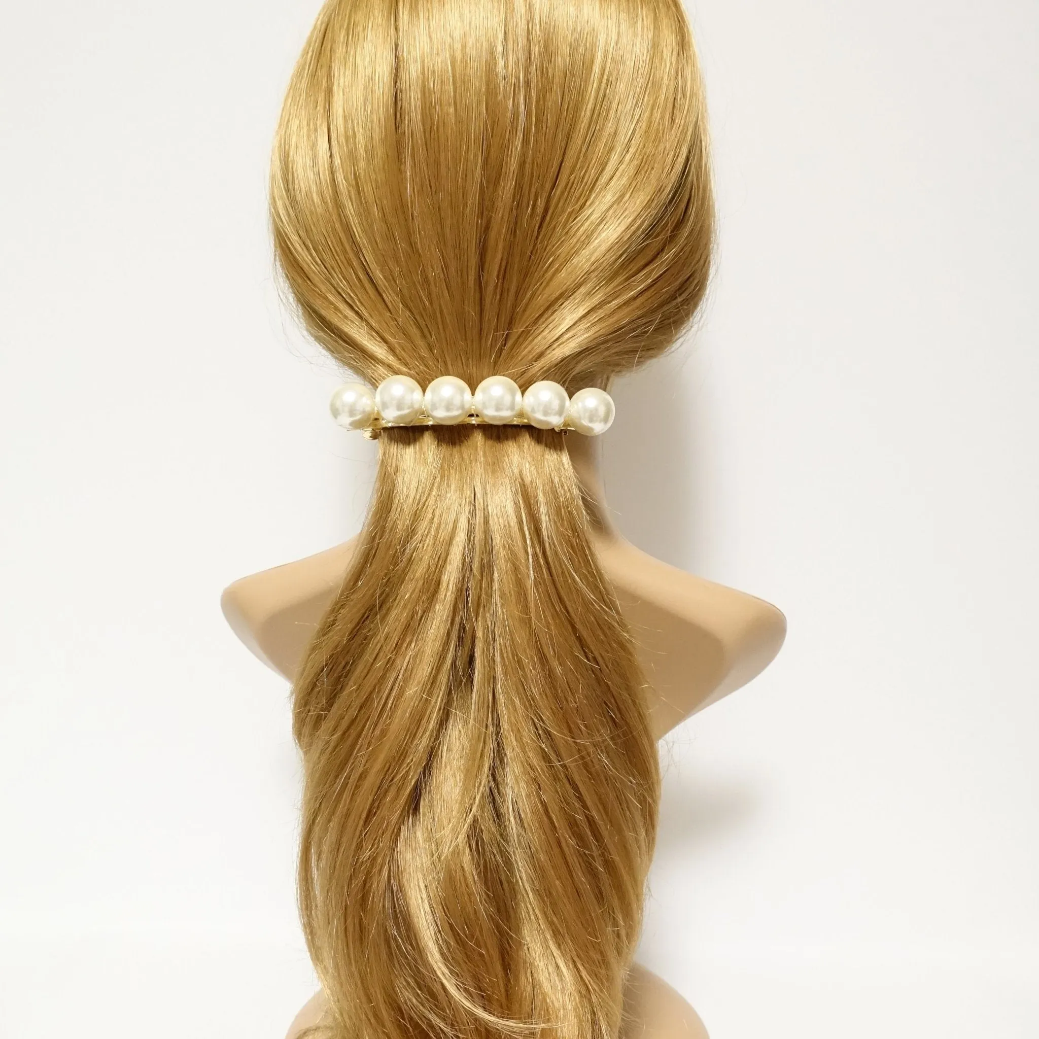 Pearl beaded french hair barrette women hair accessory