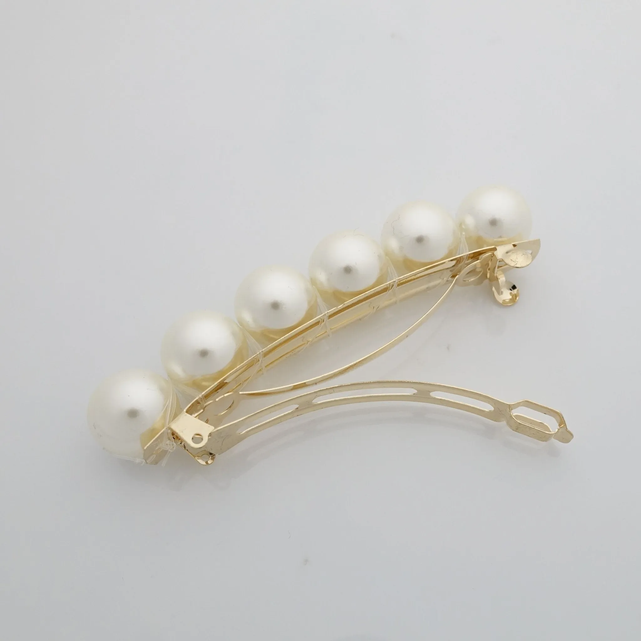 Pearl beaded french hair barrette women hair accessory