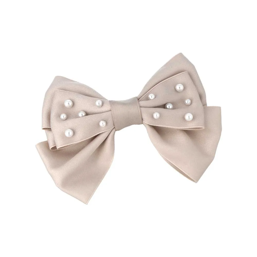 Pearly Bow Hair Barrette