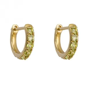 Peridot 9ct Yellow Gold Hoop Earrings GE1052G