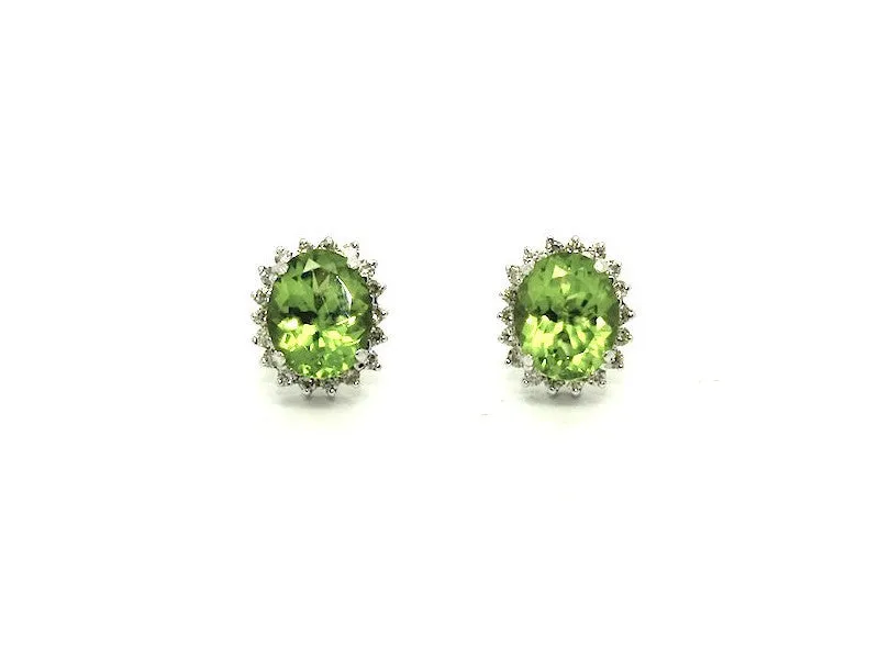 Peridot And Diamond Cluster Earring Ad No. 0796