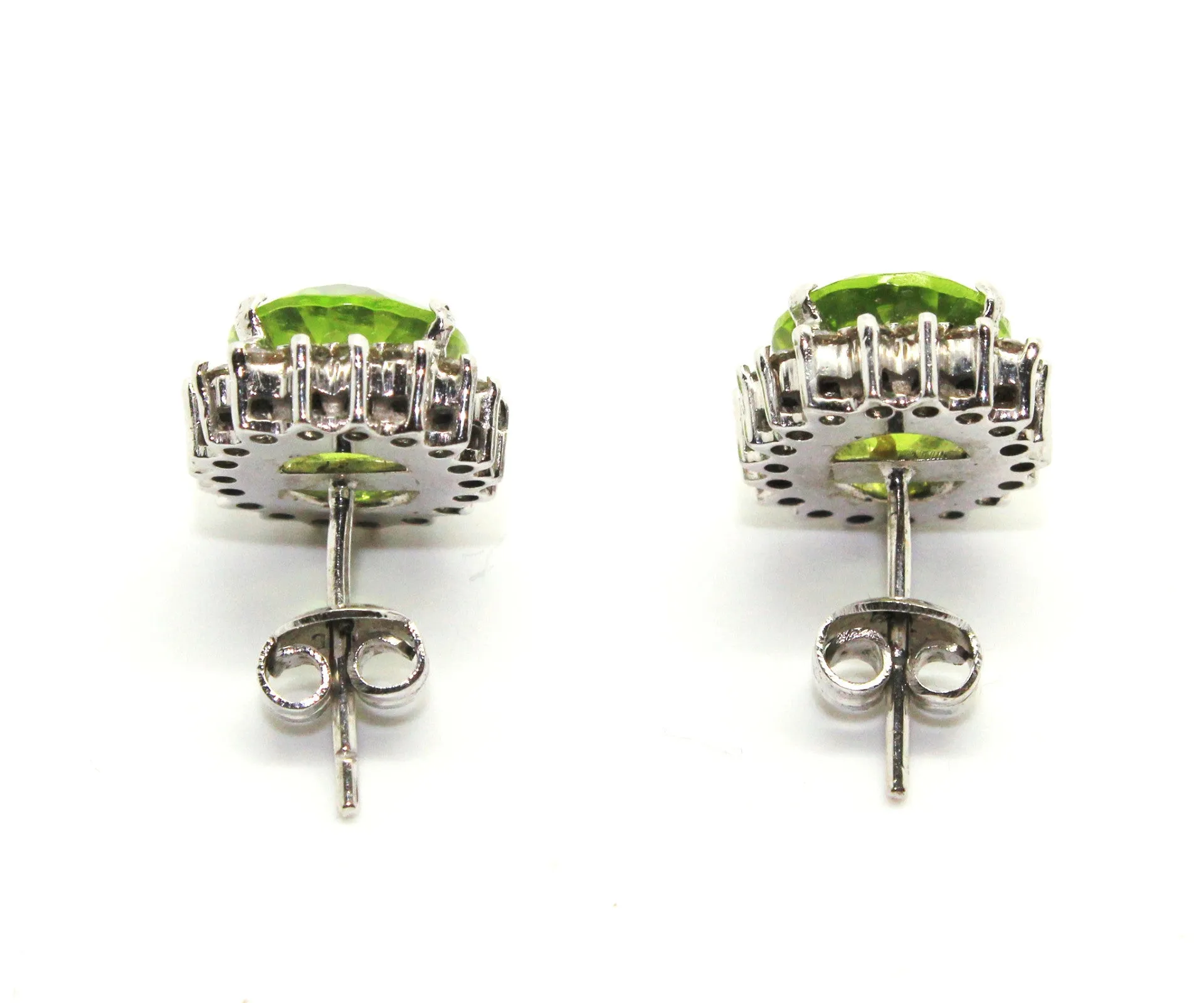 Peridot And Diamond Cluster Earring Ad No. 0796