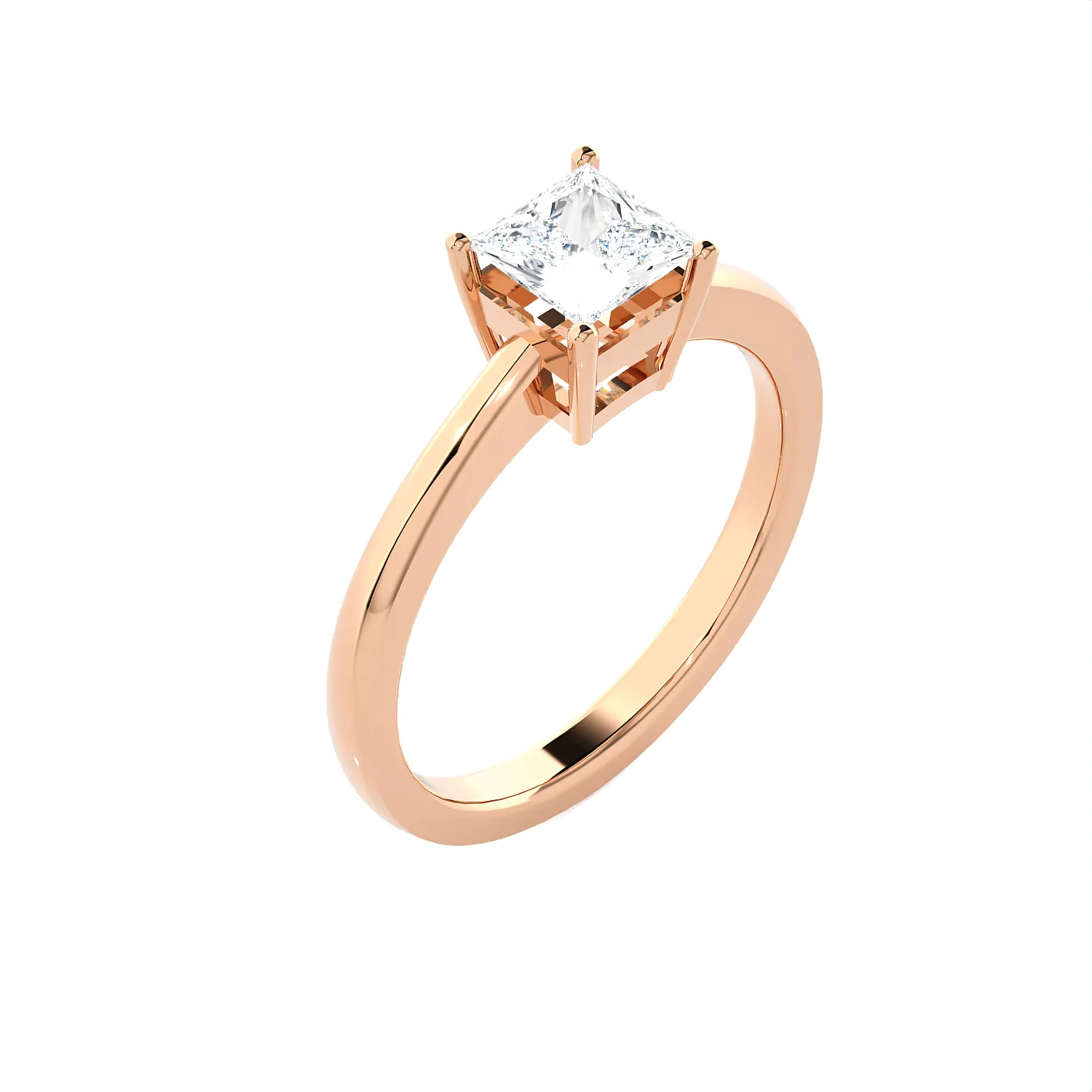 Princess-Cut Lab Grown Diamond Solitaire Engagement Ring