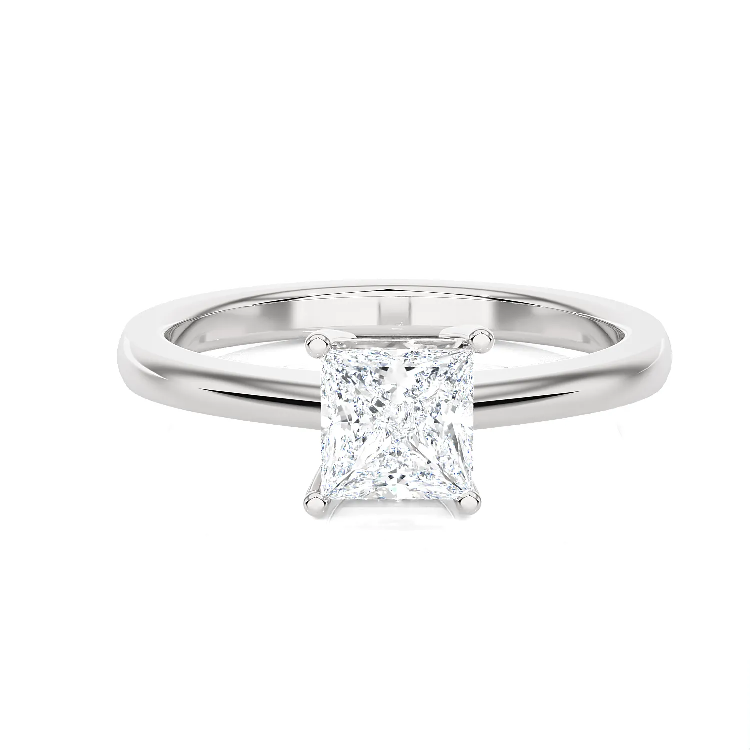 Princess-Cut Lab Grown Diamond Solitaire Engagement Ring