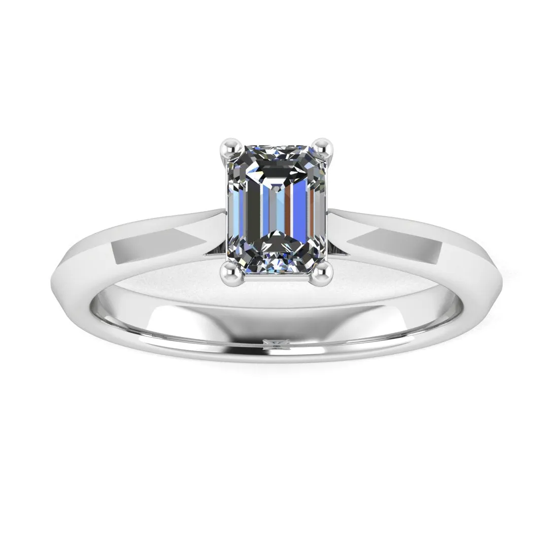 "Daphne" Solitaire Emerald Cut Diamond Engagement Ring SSEC07