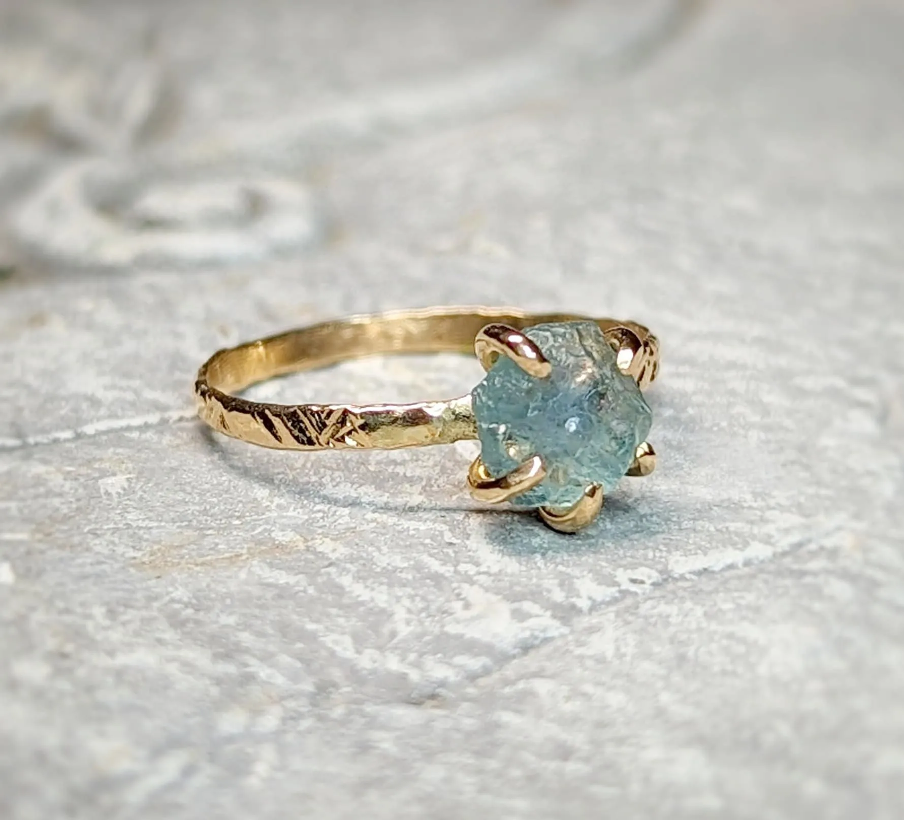 Raw Montana Sapphire ring