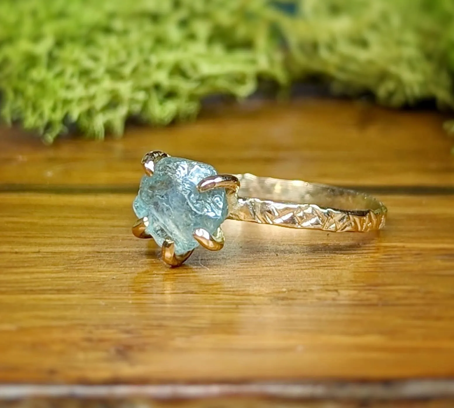 Raw Montana Sapphire ring