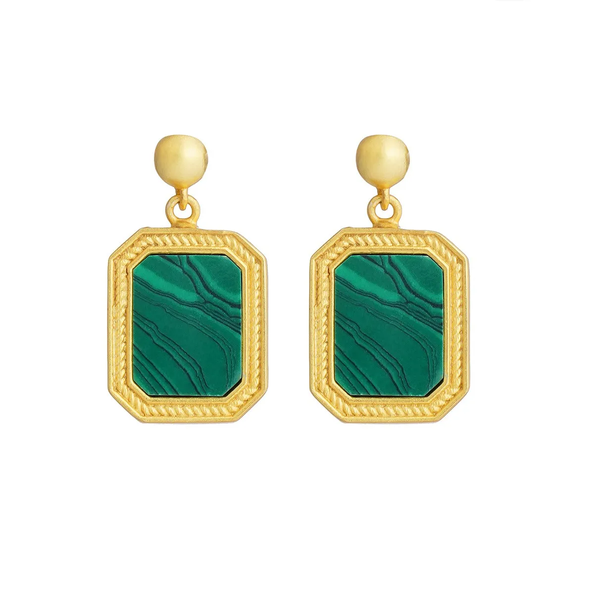 Revitalise Drop Earrings with Malachite - Abundance