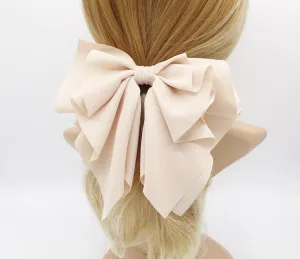 romance chiffon hair bow french barrette drape falling ruffle wave feminine style women hair clip