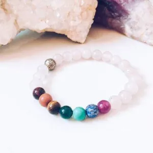 Rose Quartz 7 Stone Chakra Bracelet