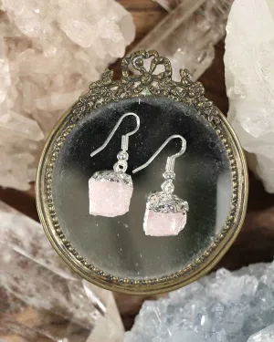 Rose Quartz Natural Point Earrings