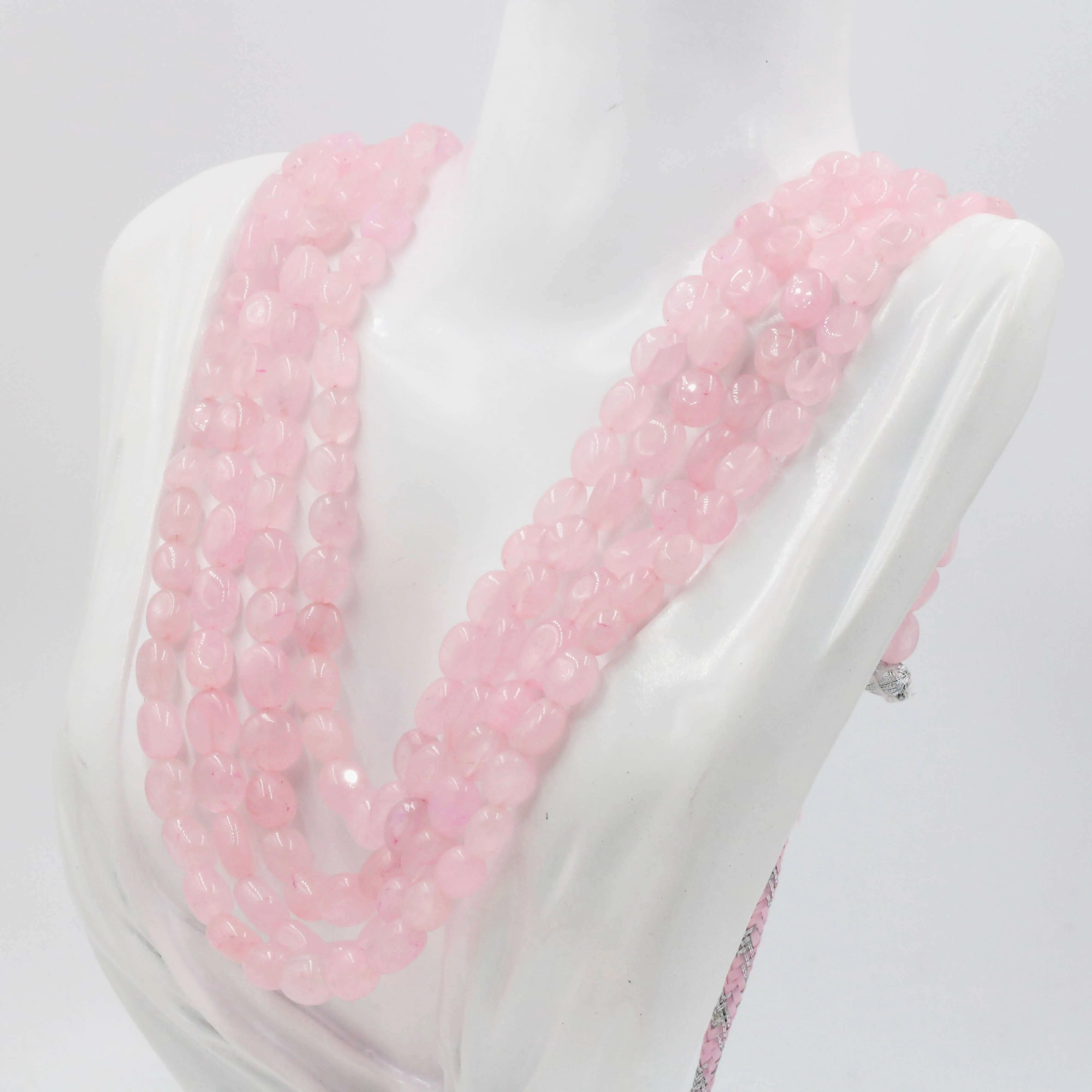 Rose Quartz Necklace Pink Quartz Rose Quartz Gemstone Necklace Beaded Necklace Layered Necklace Indian Necklace Quartz Sarafa SKU: 6143055