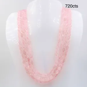 Rose Quartz Necklace Pink Quartz Rose Quartz Gemstone Necklace Beaded Necklace Layered Necklace Indian Necklace Quartz Sarafa SKU: 6143055