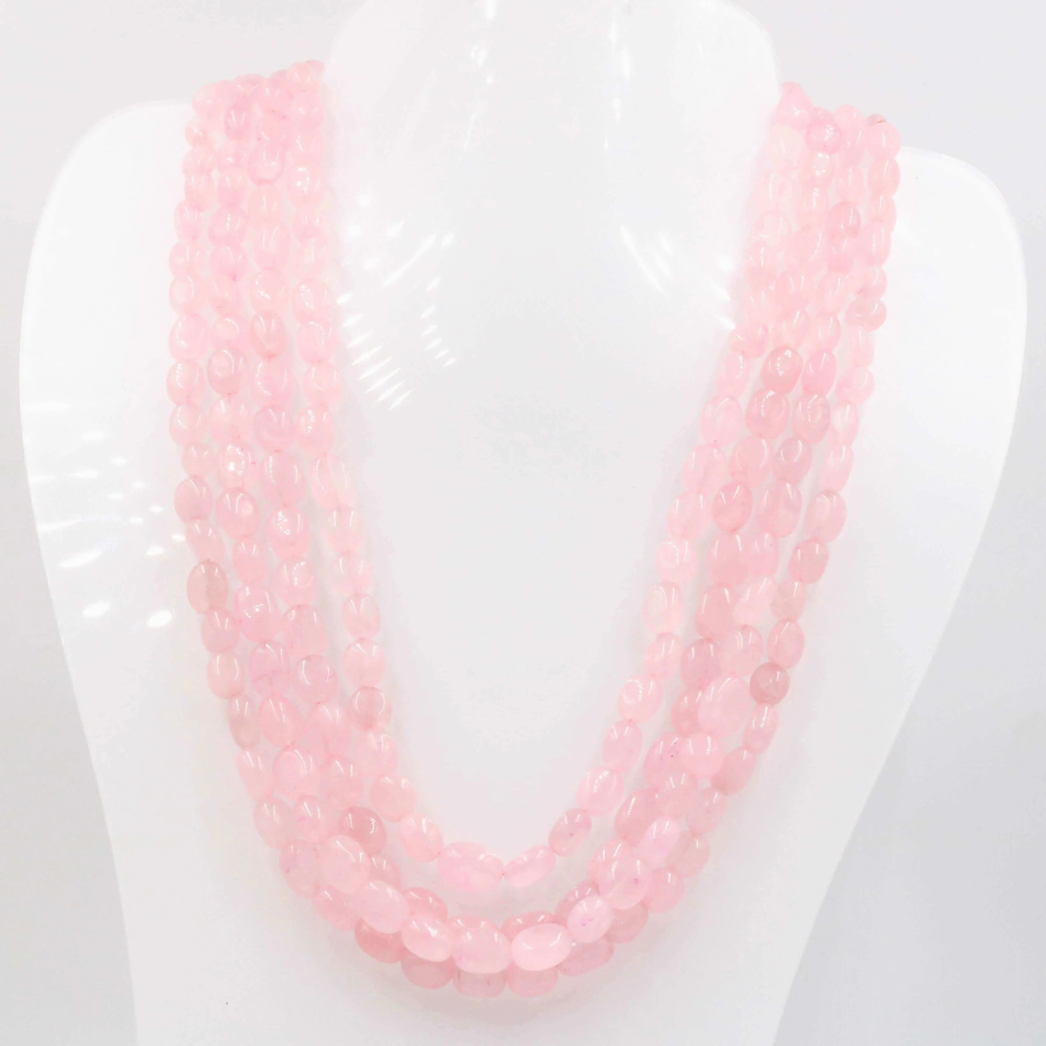 Rose Quartz Necklace Pink Quartz Rose Quartz Gemstone Necklace Beaded Necklace Layered Necklace Indian Necklace Quartz Sarafa SKU: 6143055