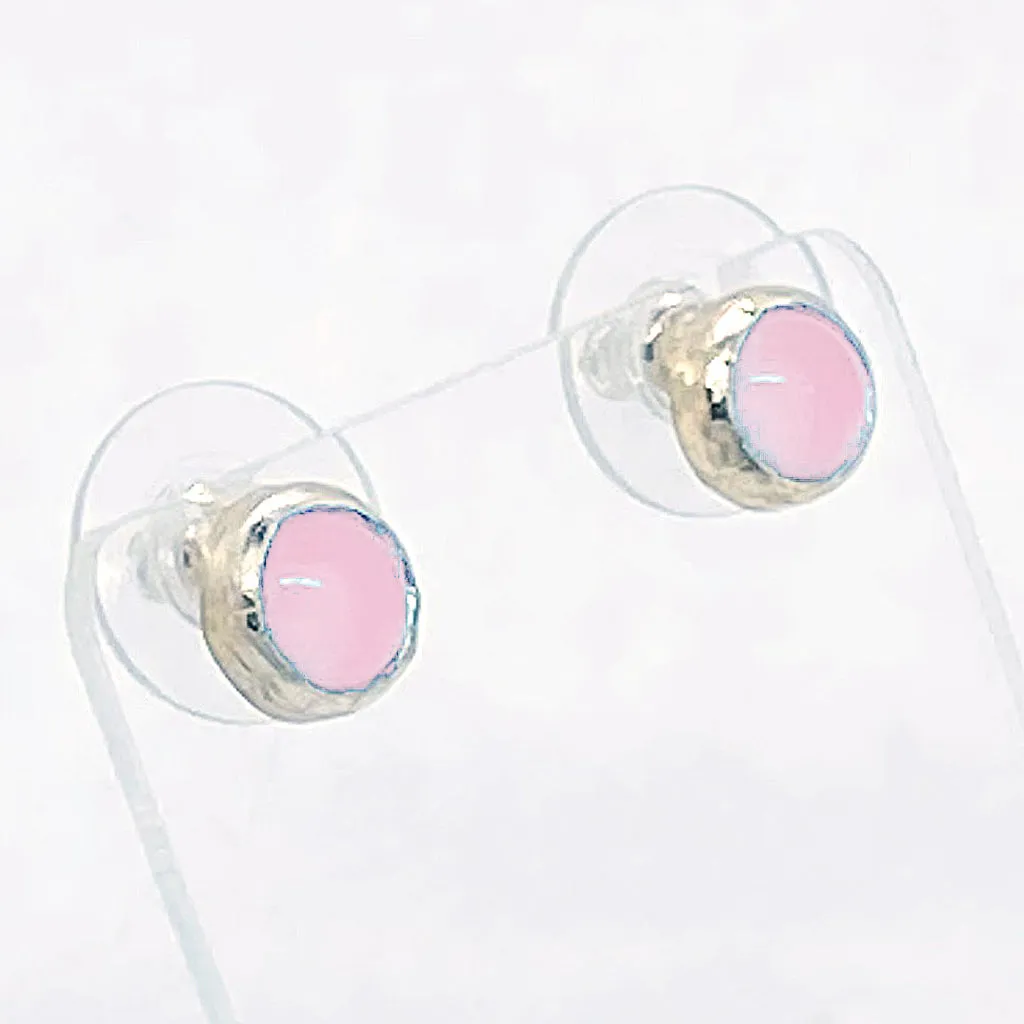 Rose Quartz Post earrings