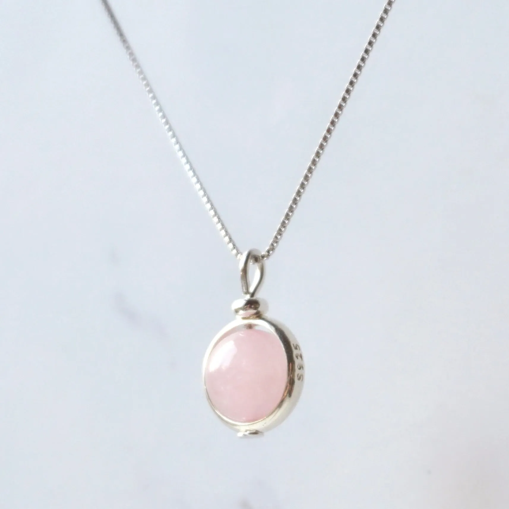 Rose Quartz Sterling Silver Necklace