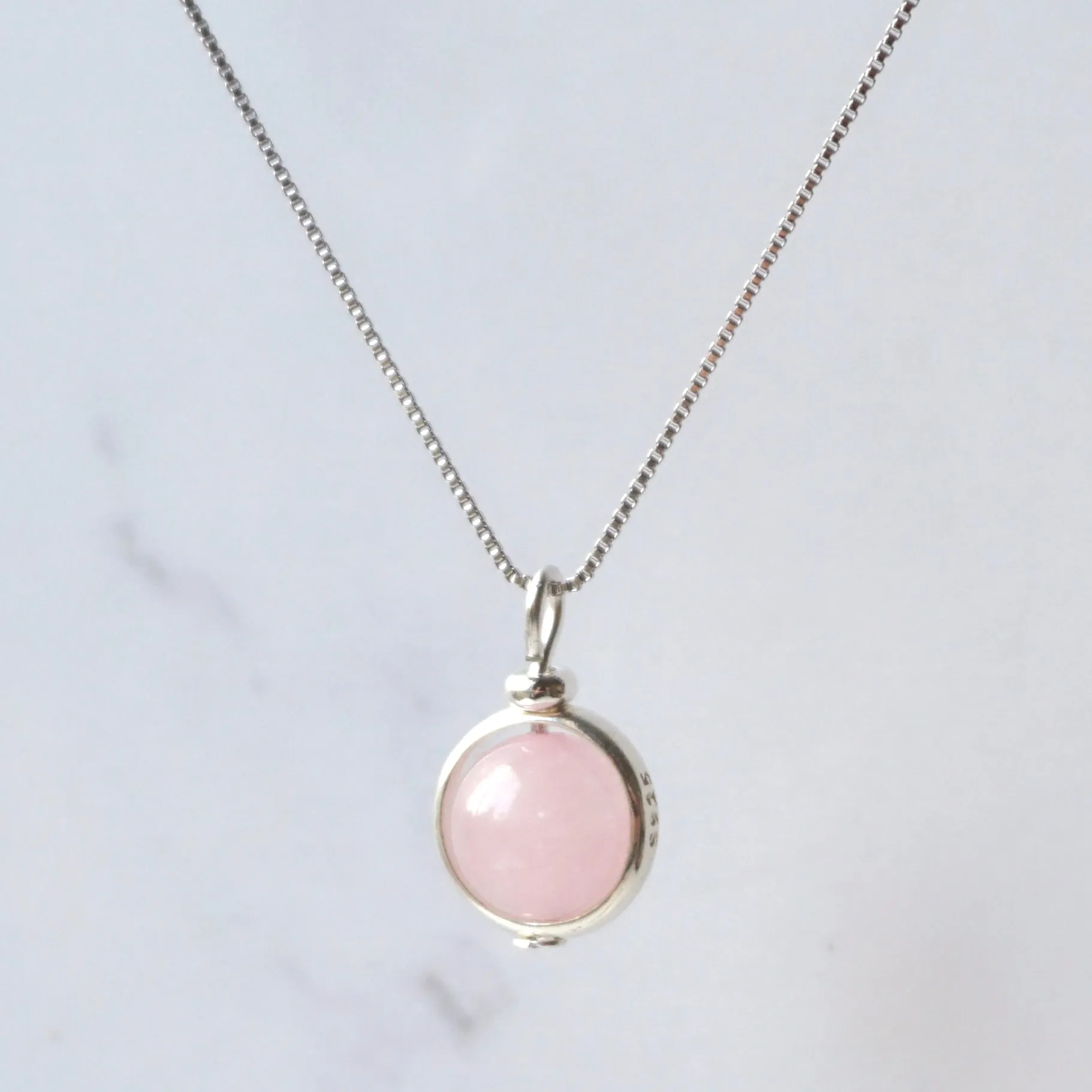 Rose Quartz Sterling Silver Necklace