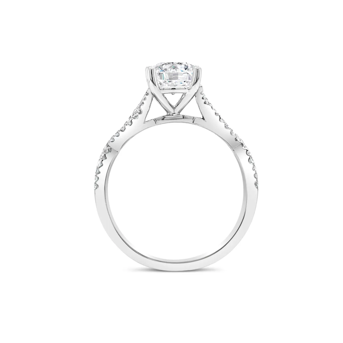 Round Diamond Engagement Ring with Twisted Shank