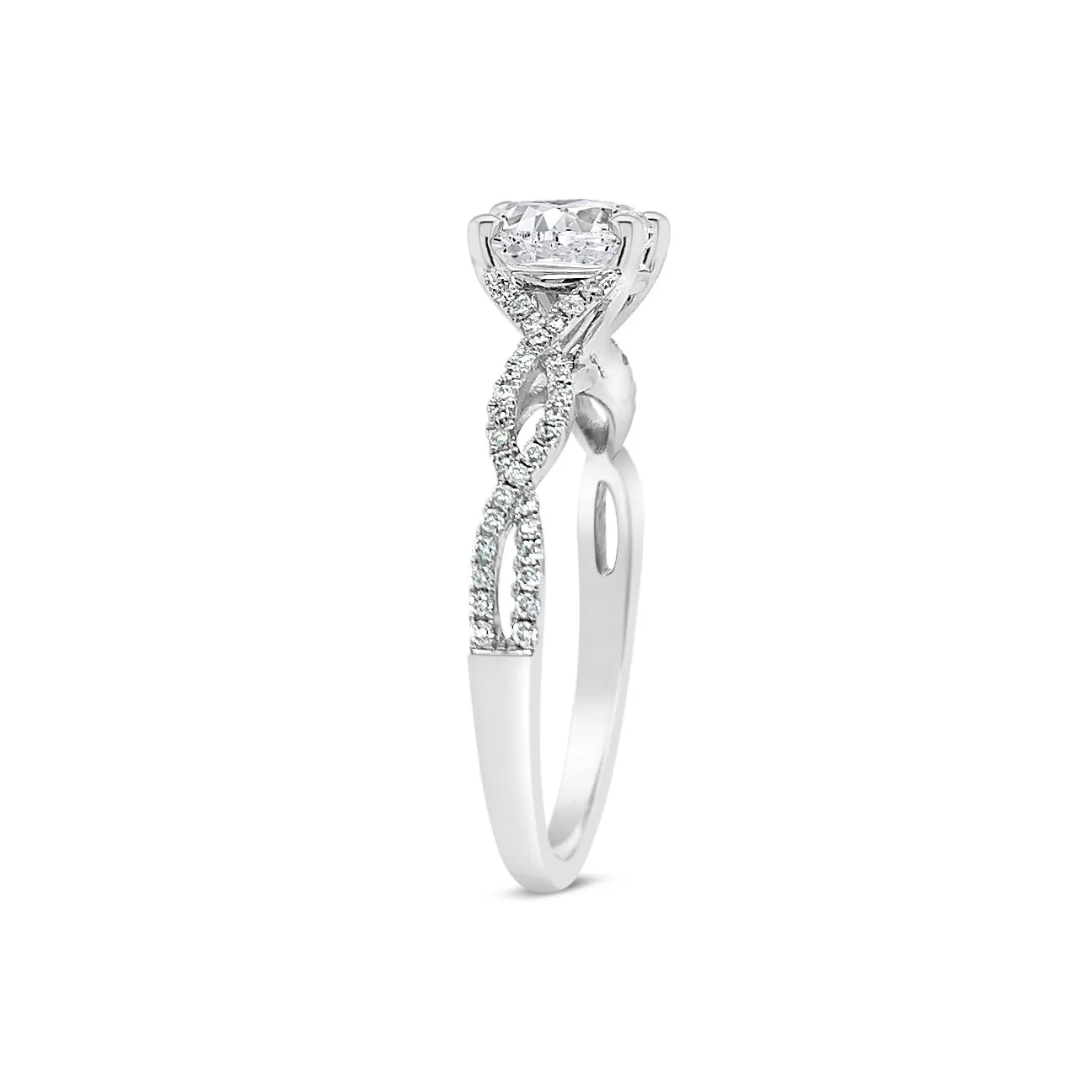 Round Diamond Engagement Ring with Twisted Shank