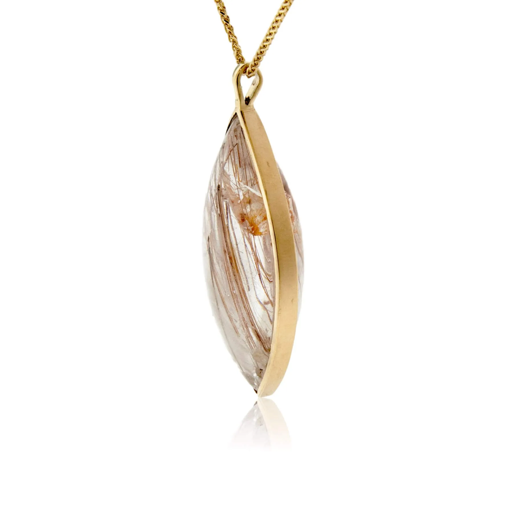 Rutilated Quartz Bezel Set Pendant