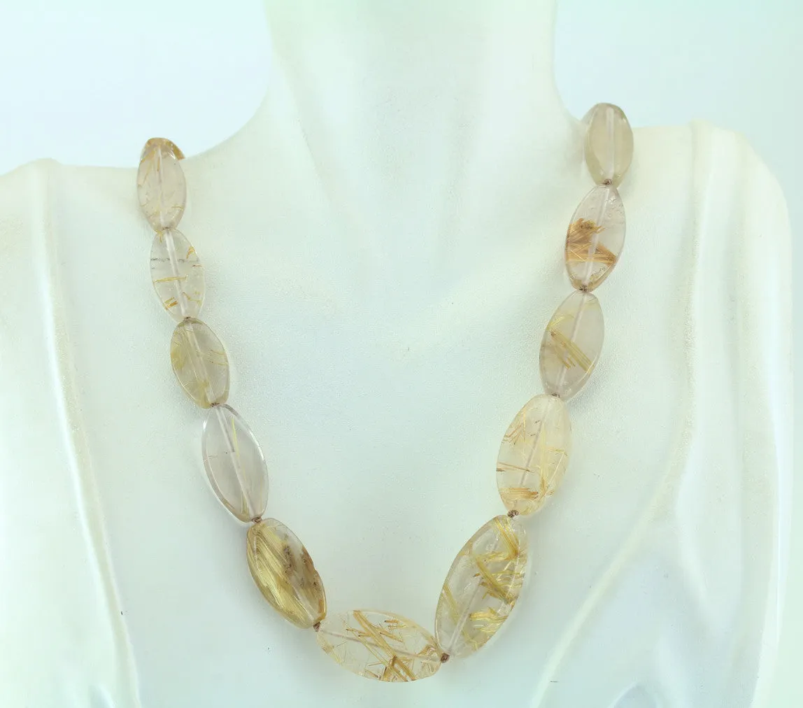 Rutilated Quartz Necklace 19"