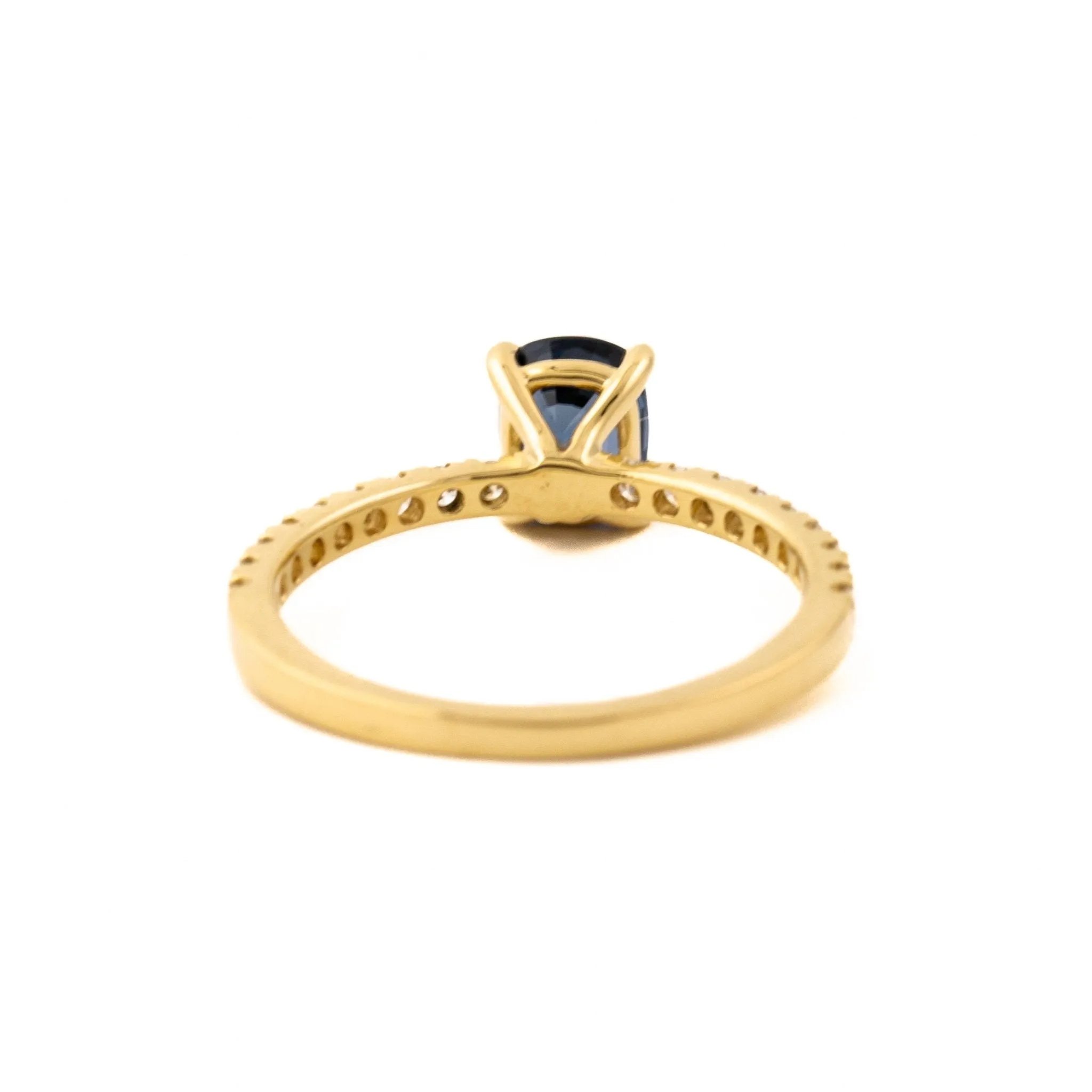 Sapphire x Micropave Diamond Engagement Ring