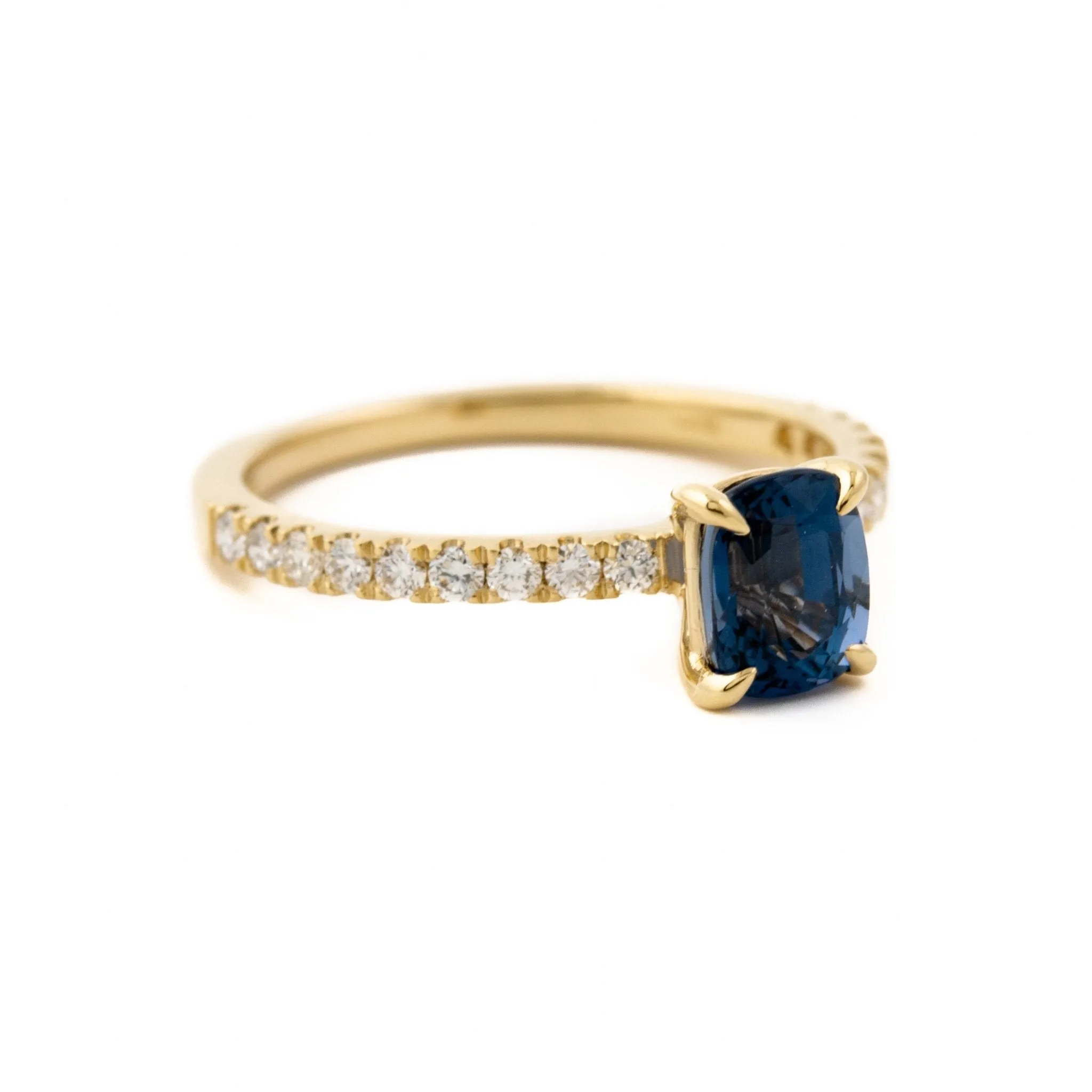 Sapphire x Micropave Diamond Engagement Ring