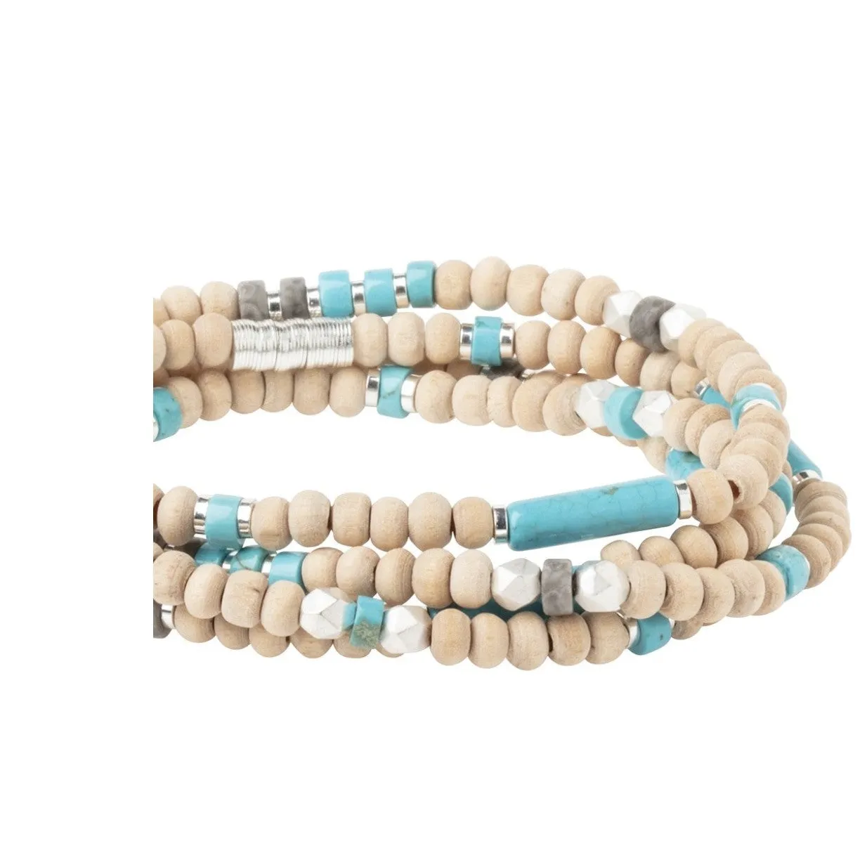 Scout Wood, Stone & Metal Wrap - Turquoise / Silver