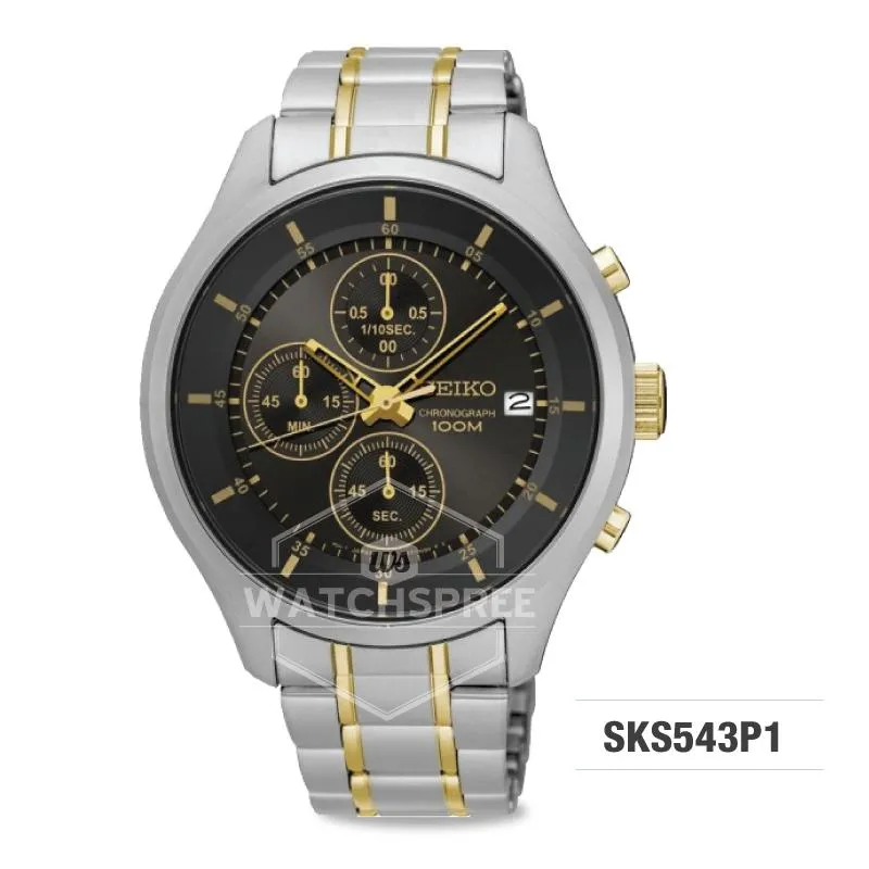 Seiko Chronograph Two-tone Stainless Steel Band Watch SKS543P1