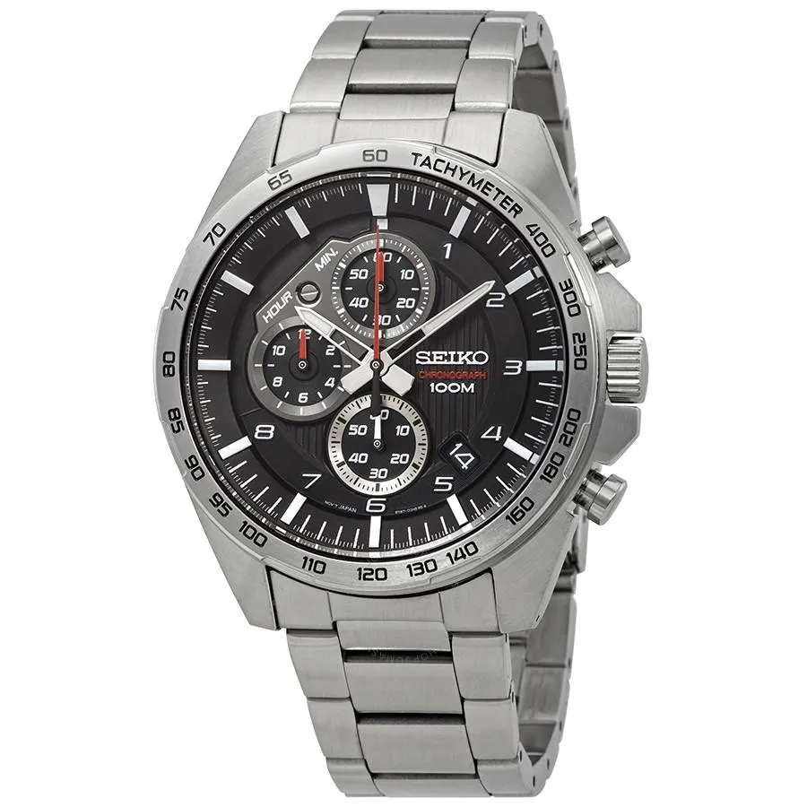 Seiko Men's Chronograph Silver Stainless Steel Band Watch SSB319P1