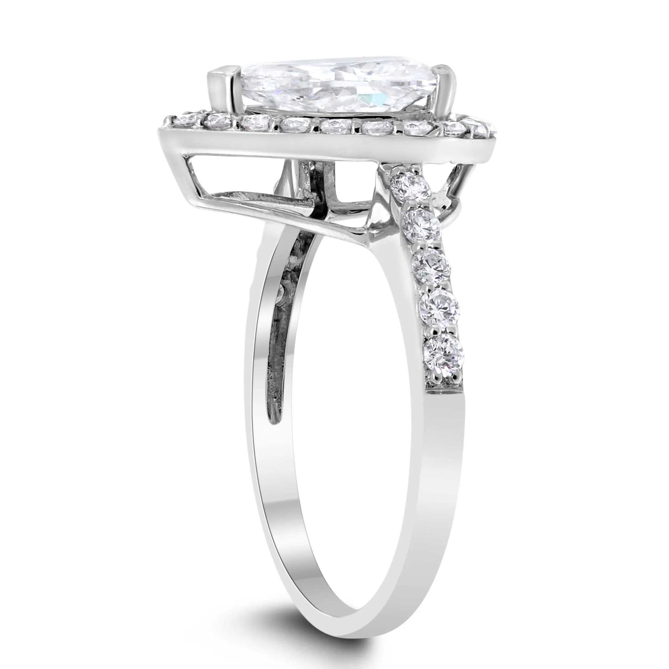 Shauna Engagement Ring (1.44 ct Pear Shape ESI1 EGLUSA Diamond) in White Gold