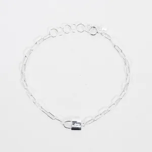 Silver Padlock Bracelet