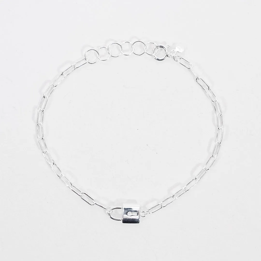 Silver Padlock Bracelet