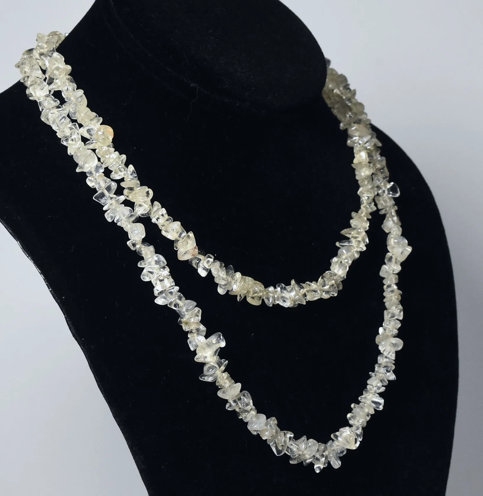 Single Strand Quartz Chip Bead Necklace - 36 inches