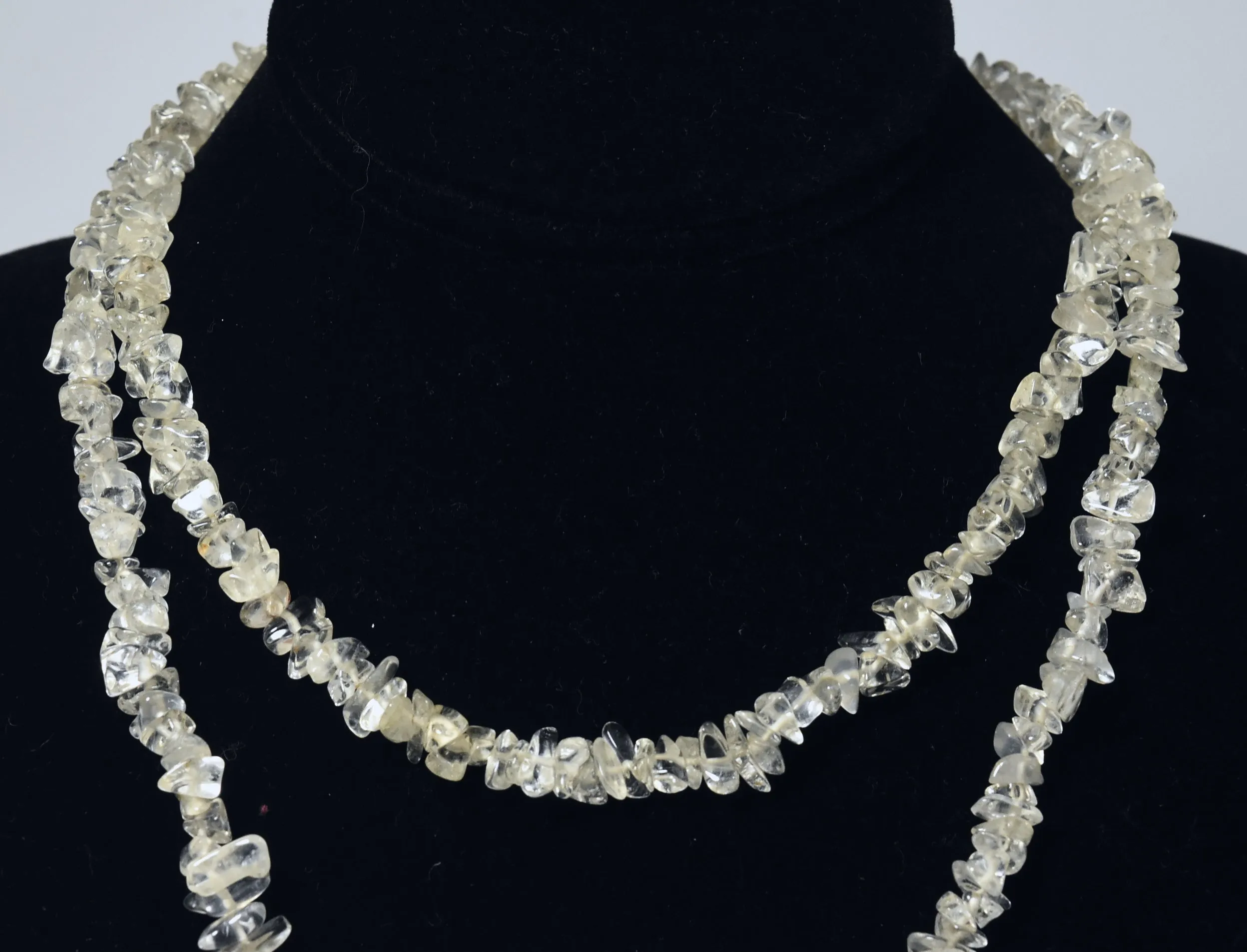 Single Strand Quartz Chip Bead Necklace - 36 inches